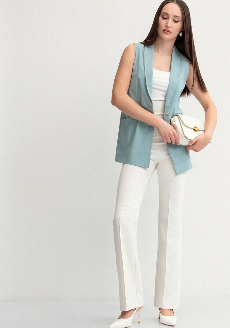 Жилет изо льна на пуговицах шир.  750, рис. 14