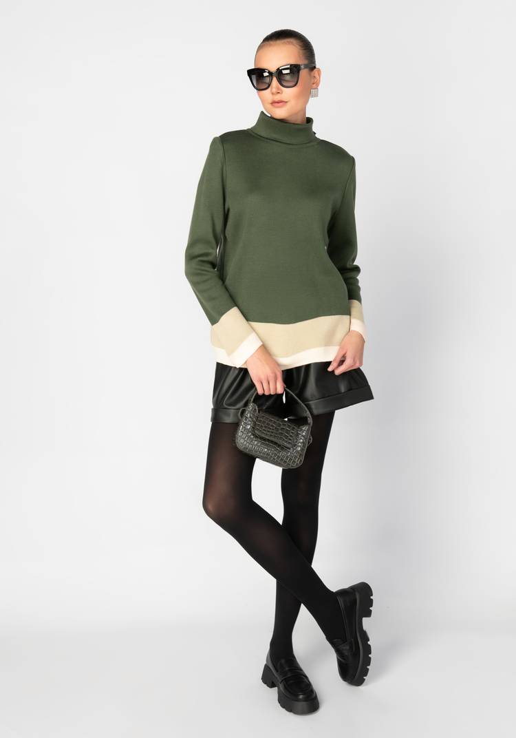 Свитер женский с контрастными полосами шир.  750, рис. 18