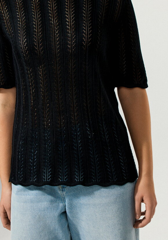 Джемпер с ажурным вертикальным рисунком шир.  580, рис. 5