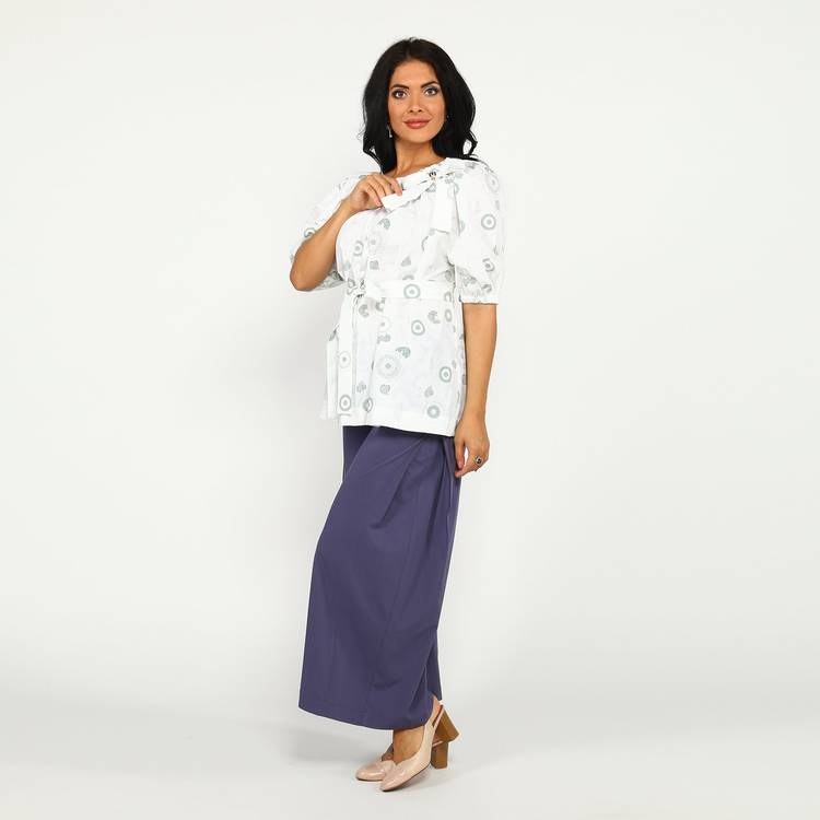 Блуза с поясом и декором Бант шир.  750, рис. 4