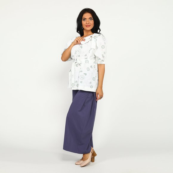 Блуза с поясом и декором Бант шир.  580, рис. 4