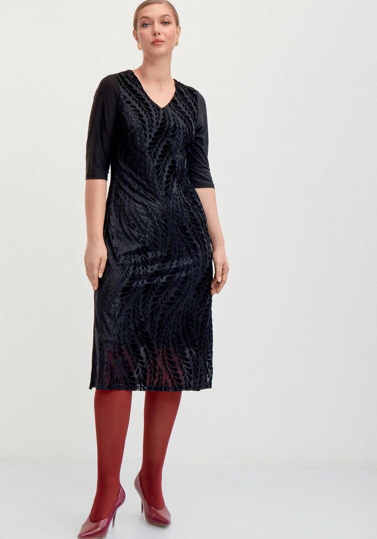 Платье из панбархата и трикотажа шир.  750, рис. 23