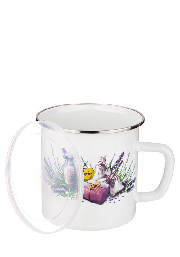 Кружка эмалированная с пластиковой крышкой шир.  580, рис. 4