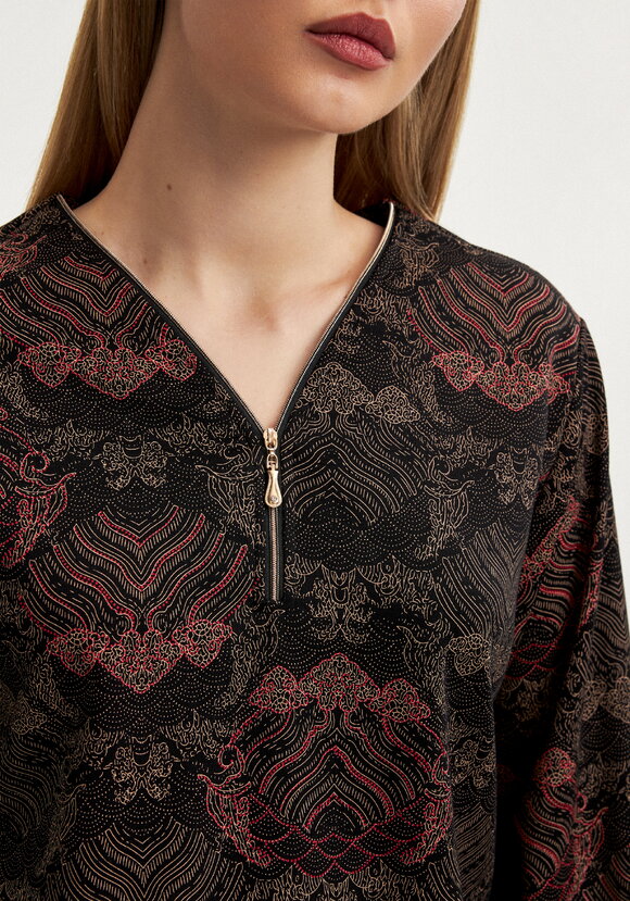 Блуза на молнии из трикотажа шир.  580, рис. 5