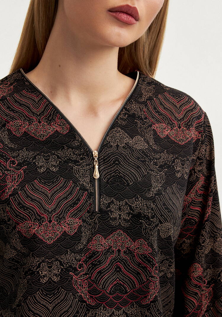 Блуза на молнии из трикотажа шир.  750, рис. 5