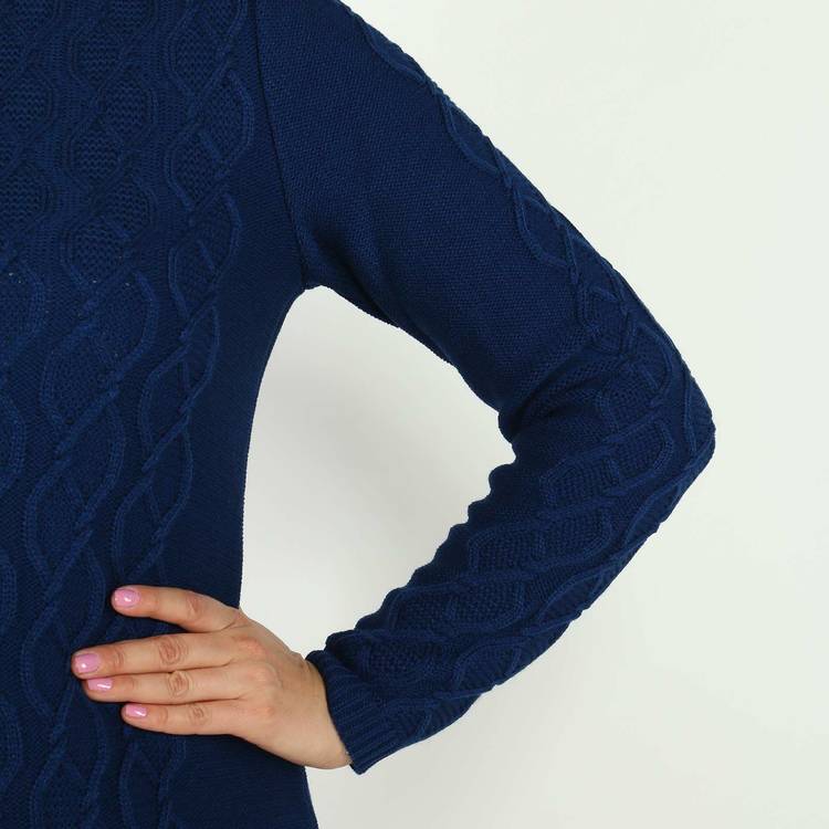 Платье трикотажное с фактурной вязкой шир.  750, рис. 17