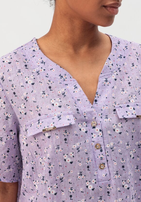 Блуза с цветочным принтом Офелия шир.  580, рис. 5