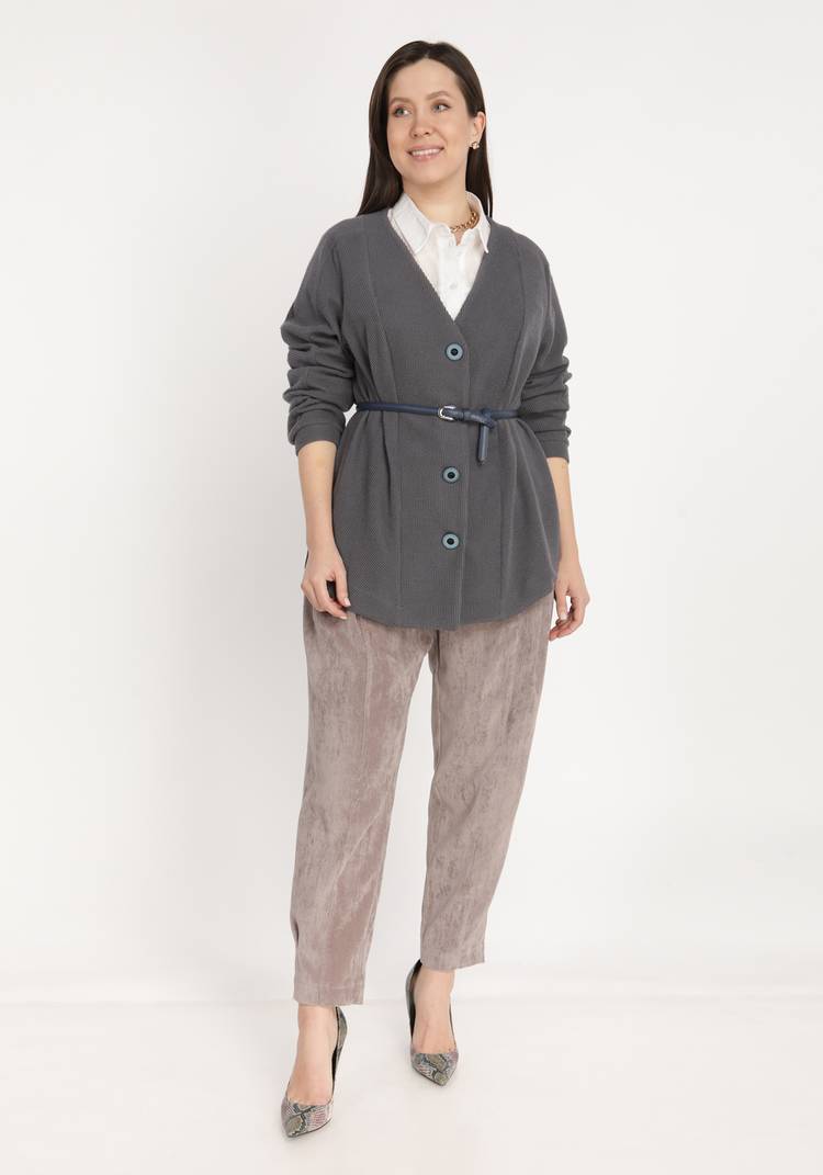 Кардиган на пуговицах с боковыми разрезами шир.  750, рис. 5