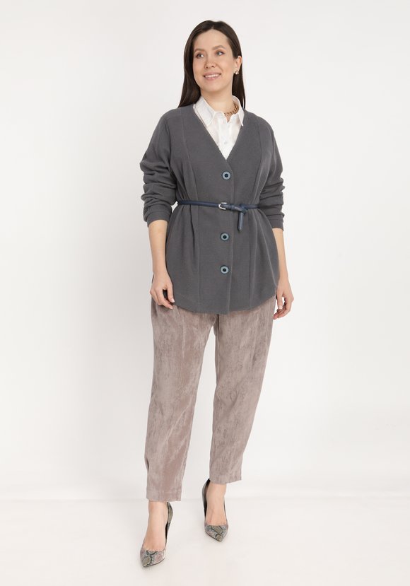 Кардиган на пуговицах с боковыми разрезами шир.  580, рис. 5