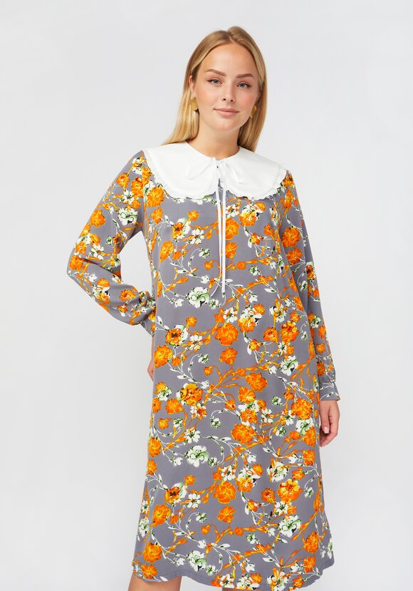 Платье принтованное со съемным воротником шир.  580, рис. 12