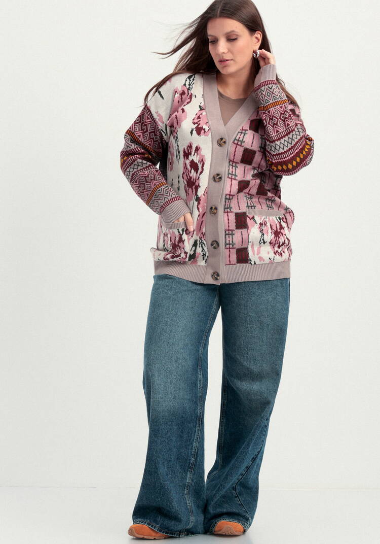 Кардиган жаккардовый с рисунком на пуговицах шир.  750, рис. 8