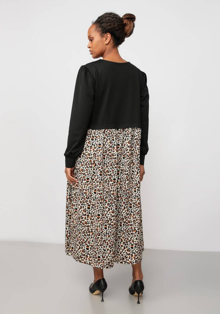 Платье из комбинированной ткани Амелия шир.  750, рис. 9