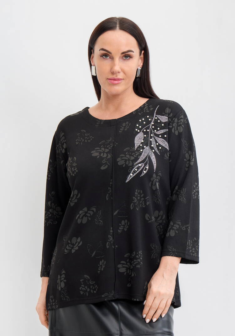 Джемпер с округлым вырезом и принтом шир.  750, рис. 9