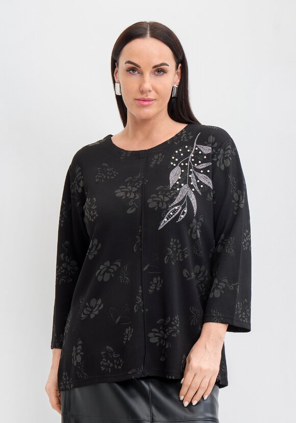 Джемпер с округлым вырезом и принтом шир.  580, рис. 9