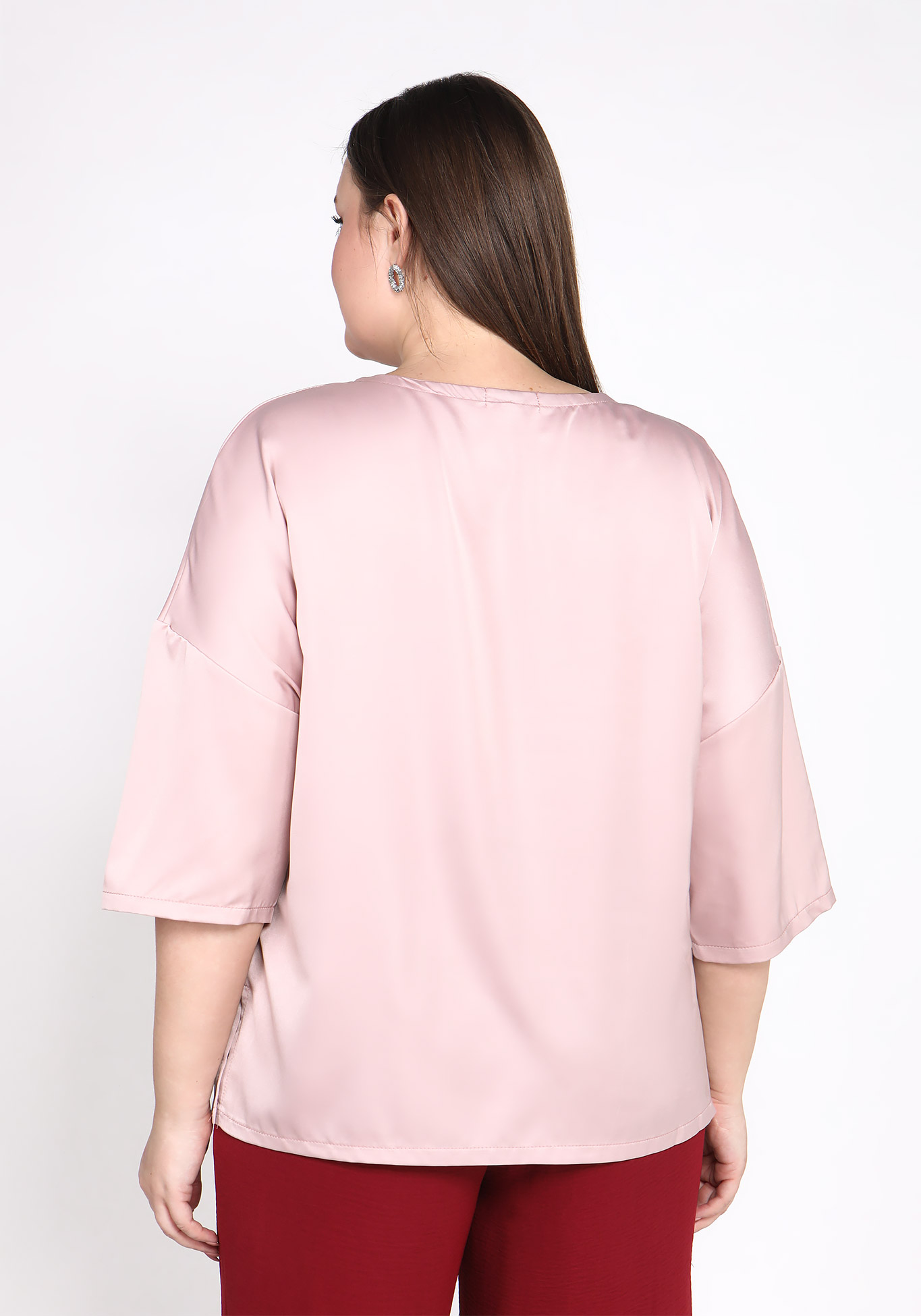 Блуза базовая однотонная Bianka Modeno, размер 52, цвет белый - фото 8