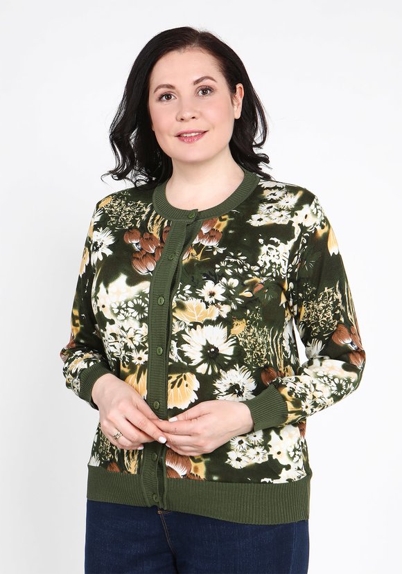 Кардиган Цветочная иллюзия шир.  580, рис. 10