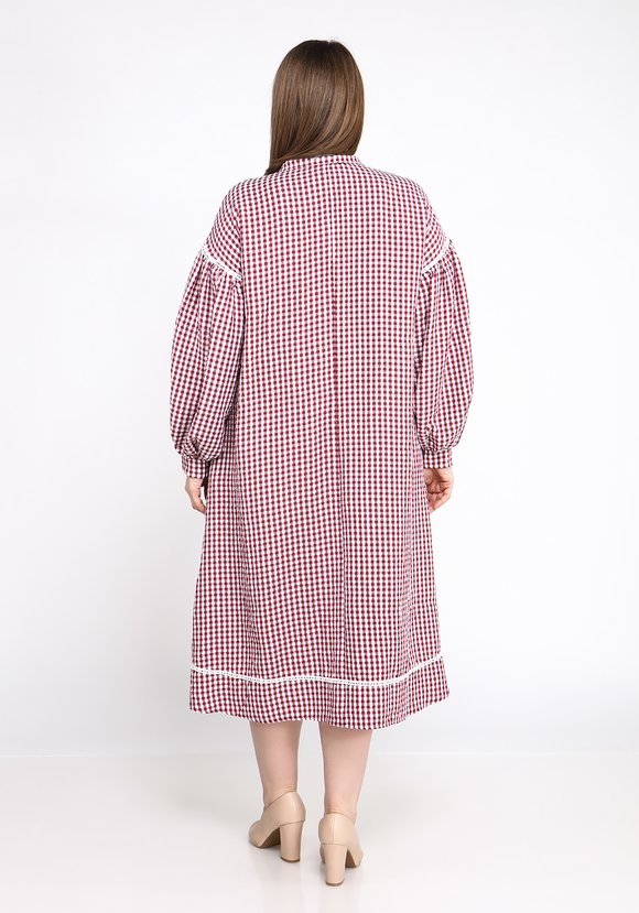 Платье в клетку с рукавами буфами шир.  580, рис. 3