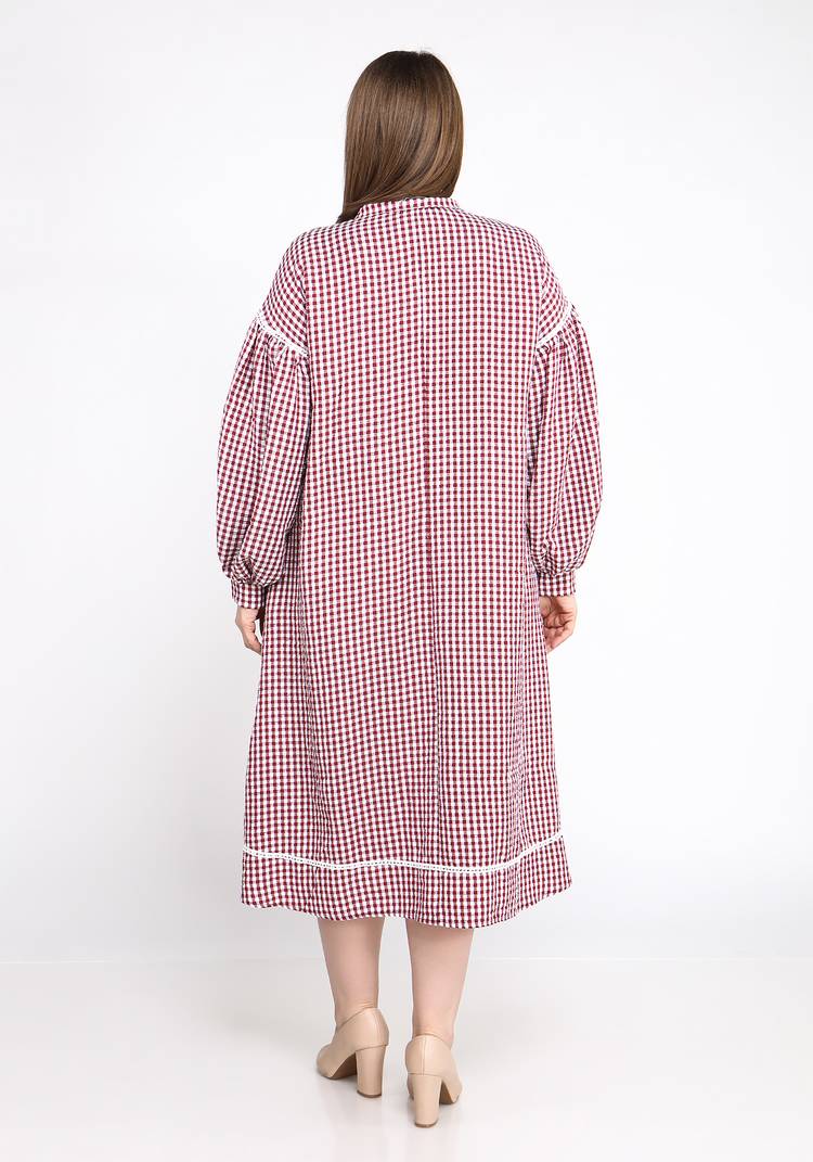 Платье в клетку с рукавами буфами шир.  750, рис. 3