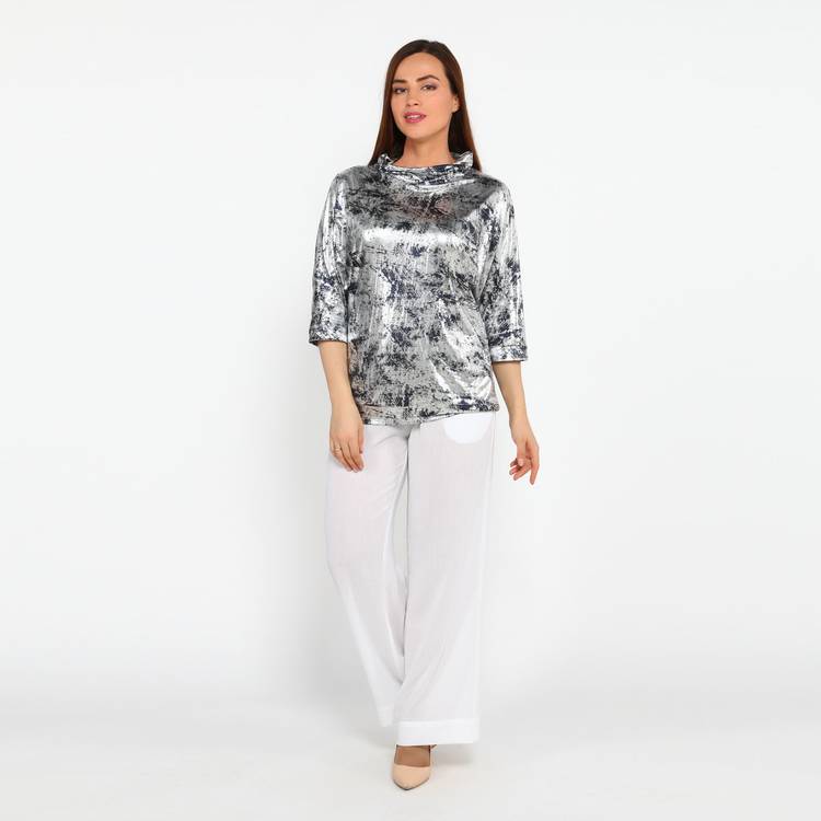 Блуза с блестящим принтом и воротником шир.  750, рис. 8