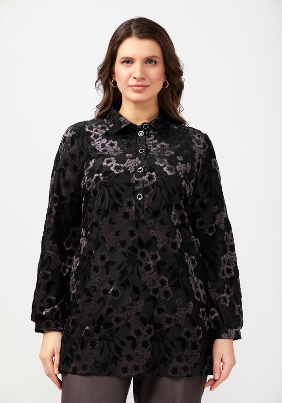 Туника с планкой на пуговицах шир.  580, рис. 16