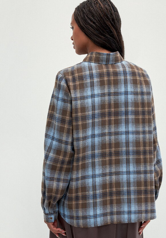 Рубашка в клетку с принтом шир.  580, рис. 3