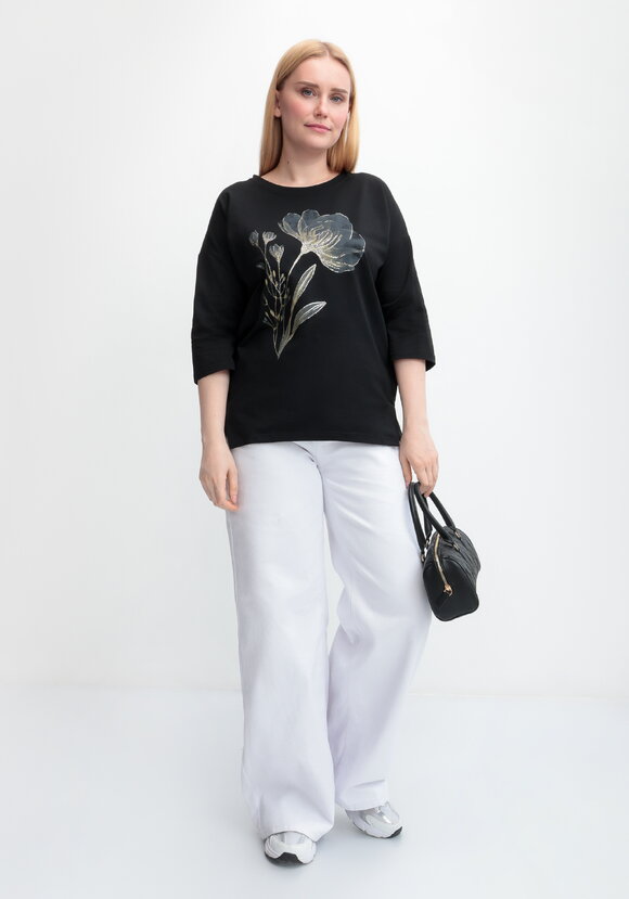 Блуза с принтом цветка и рукавом 3/4 шир.  580, рис. 8