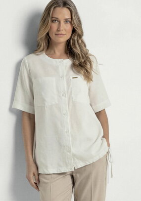 Блуза из льна на кулиске