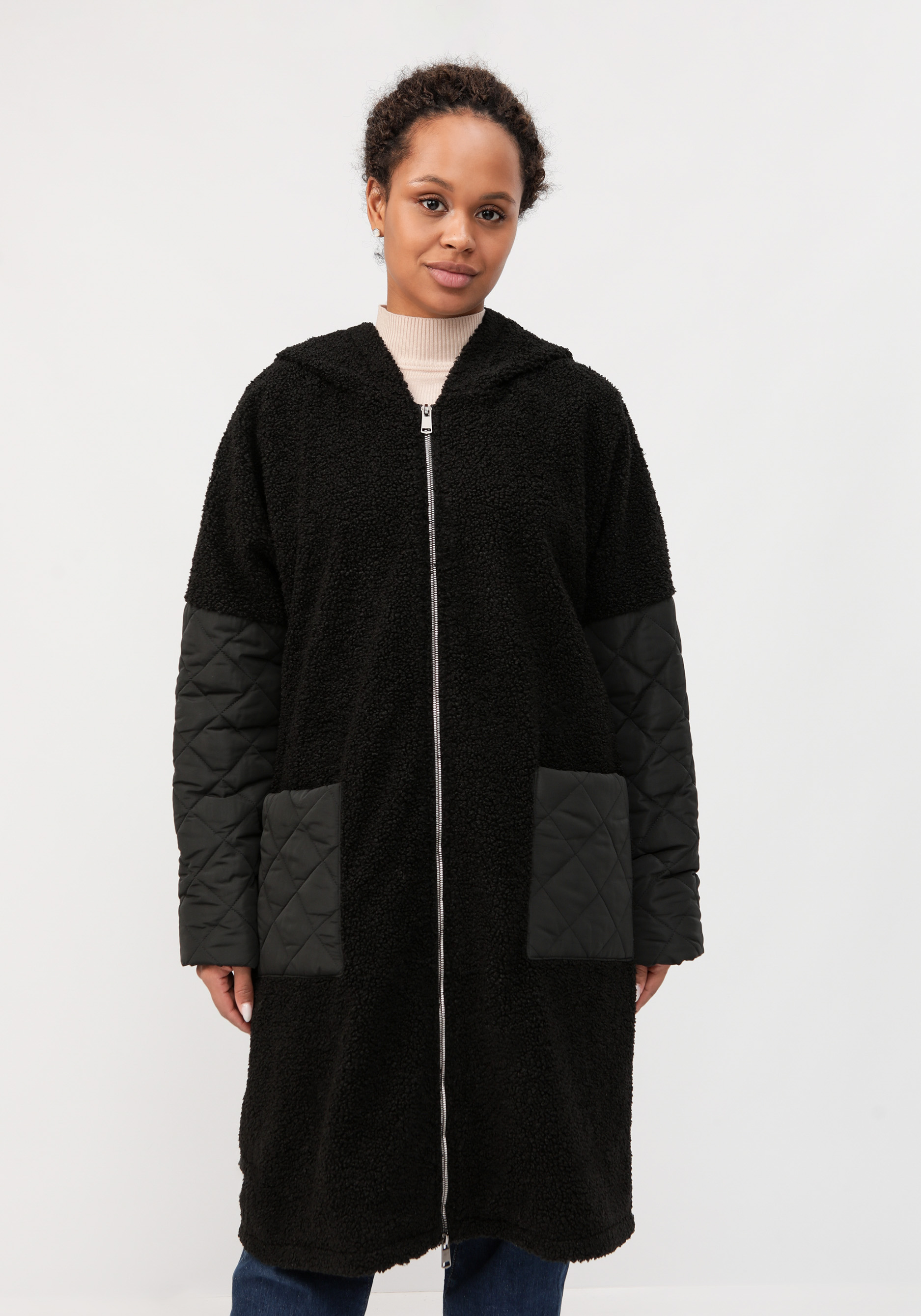 Пальто "Севиль" ZORY, цвет черный, размер 64-66 - фото 4