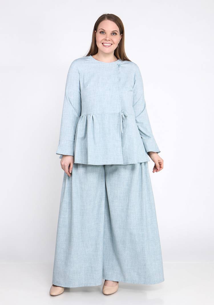 Брюки широкие со складками на карманах шир.  750, рис. 7