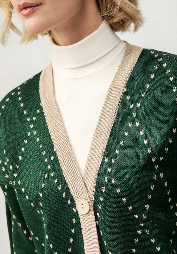 Кардиган с рисунком ромб шир.  750, рис. 6