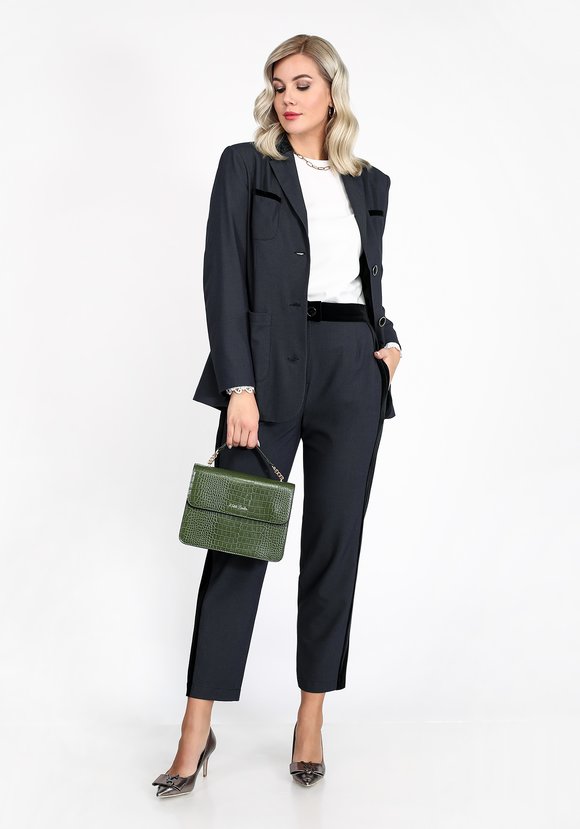 Пиджак с бархатной отделкой и карманами шир.  580, рис. 7