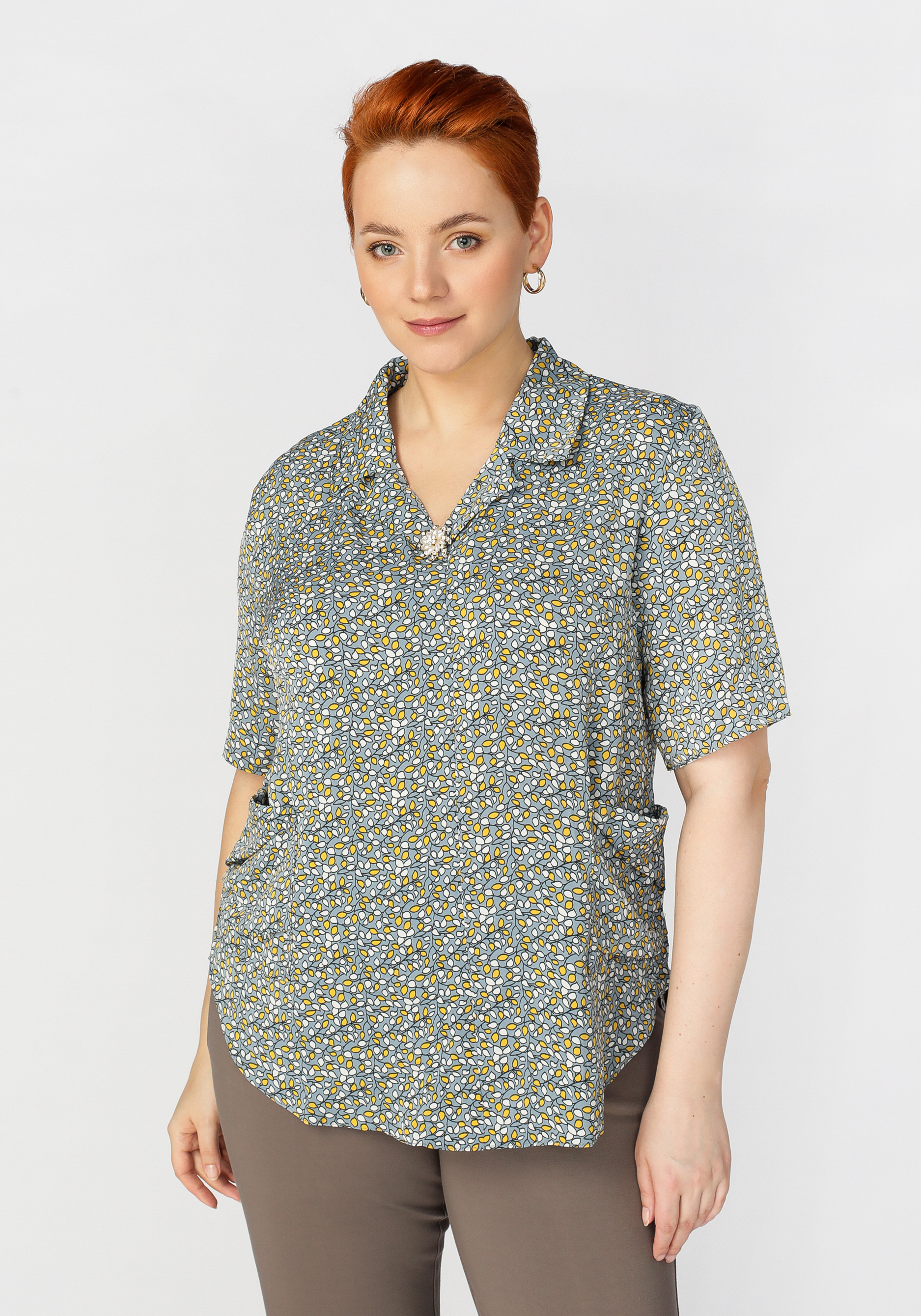 Блуза с цветочным принтом "Лейла", размер 54 - фото 2