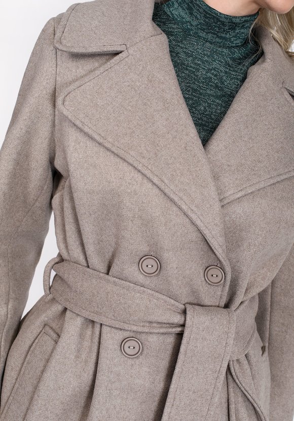 Пальто с поясом и английским воротником шир.  580, рис. 4