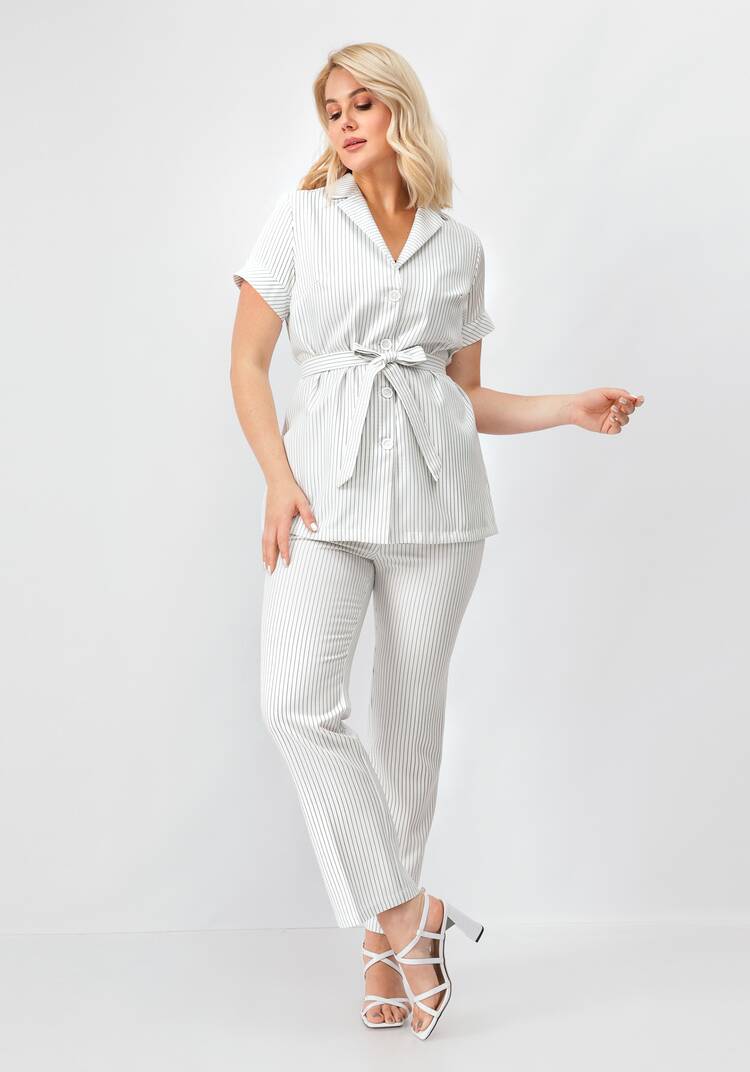 Костюм блуза и брюки в полоску шир.  750, рис. 1