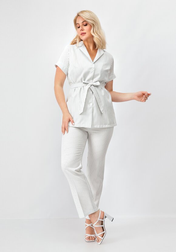 Костюм блуза и брюки в полоску шир.  580, рис. 1