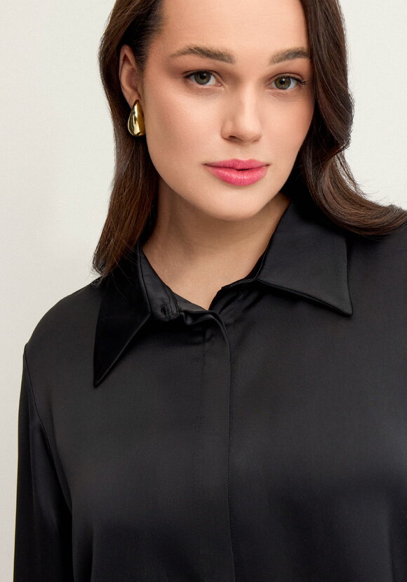 Блуза из шелка с супатной застежкой шир.  580, рис. 5