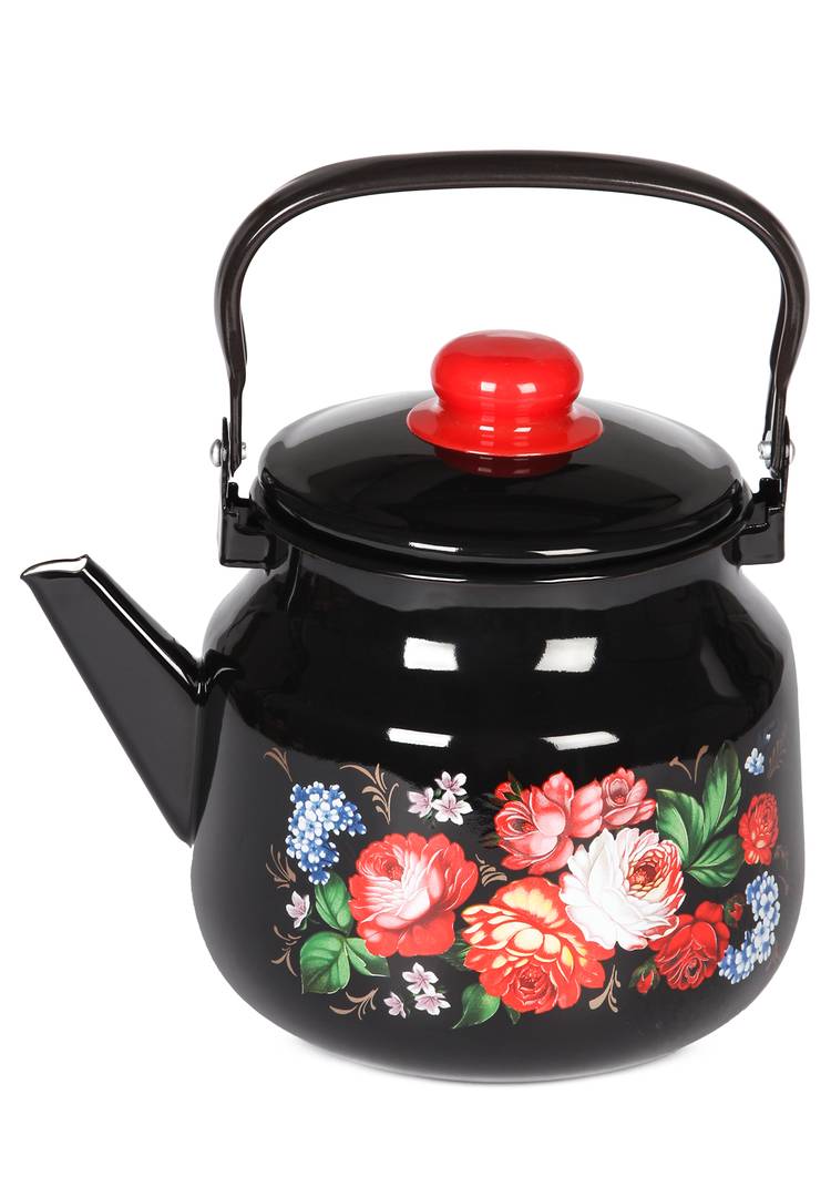 Чайник эмалированный Жостовские мотивы шир.  750, рис. 6