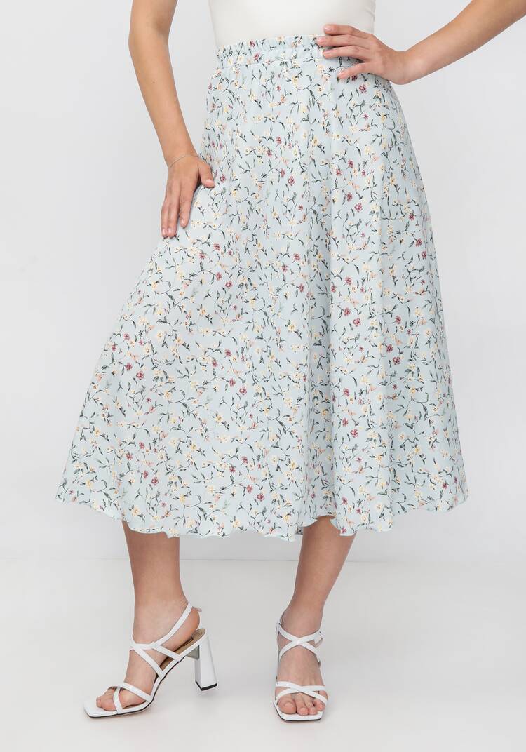 Комплект: блузат+юбка c цветочным принтом шир.  750, рис. 11