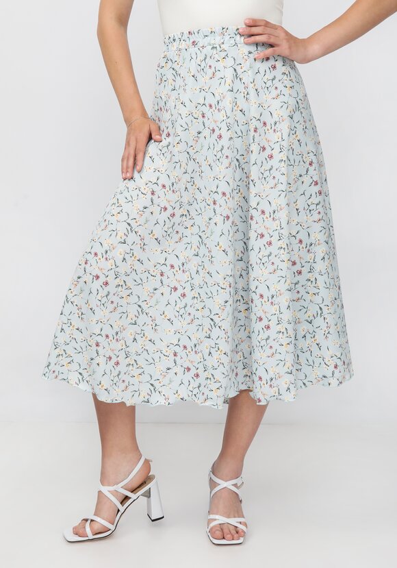 Комплект: блузат+юбка c цветочным принтом шир.  580, рис. 11