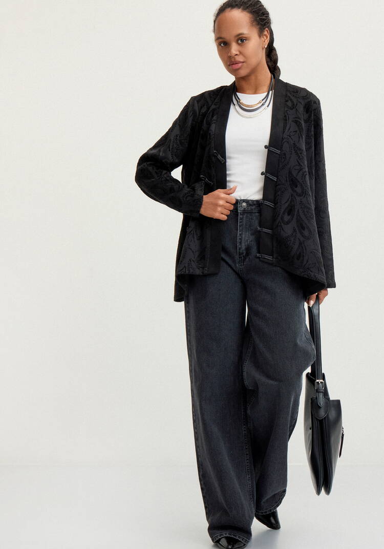 Кардиган из жаккардового трикотажа шир.  750, рис. 18