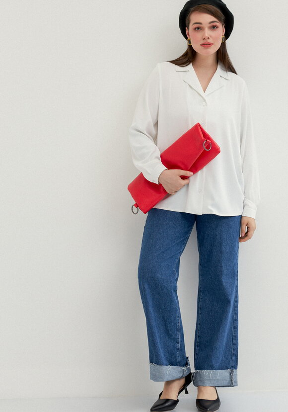 Блуза с отложным воротником с пуговицами шир.  580, рис. 8