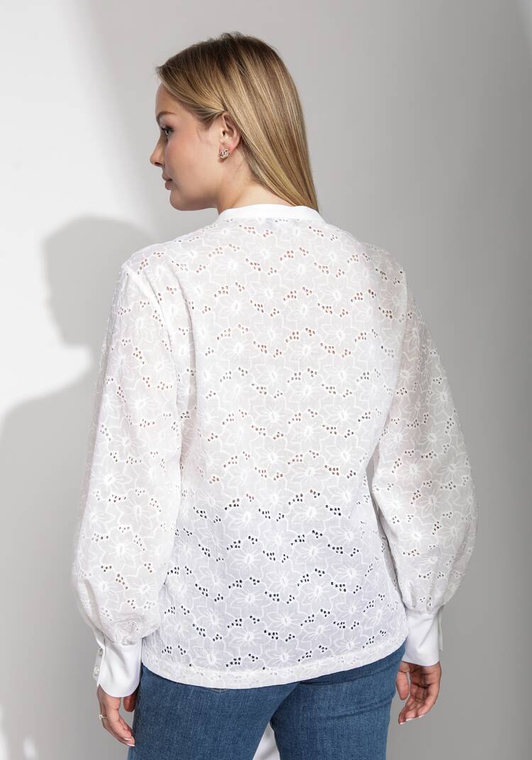Блузка из шитья с объемными рукавами шир.  750, рис. 13