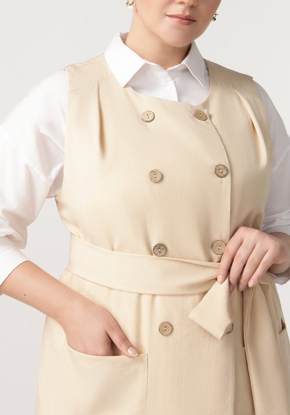 Жилет двубортный под пояс шир.  580, рис. 13