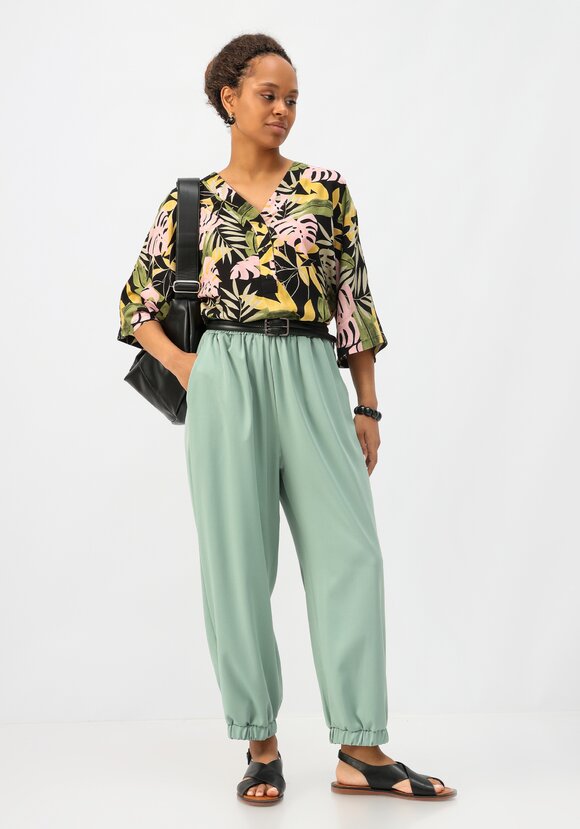 Брюки бананы на резинке с карманами шир.  580, рис. 34