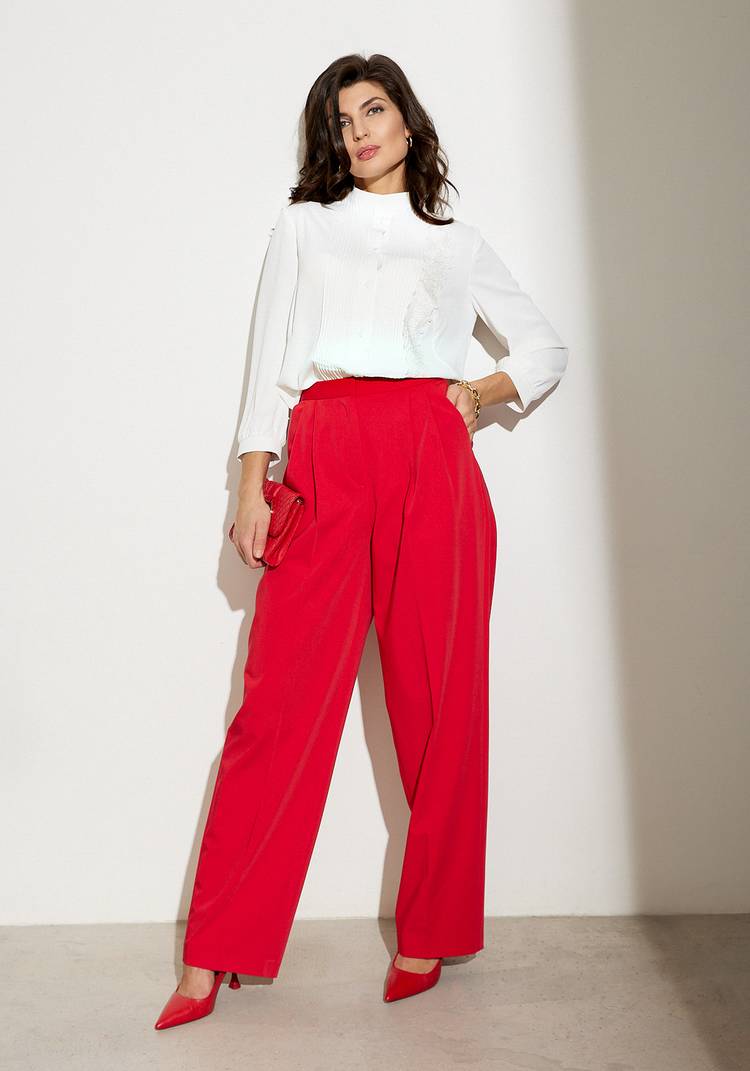 Блуза с защипами и ажурным кружевом шир.  750, рис. 10