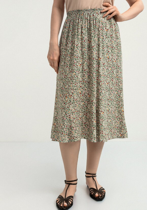 Юбка миди с цветочным принтом шир.  580, рис. 17