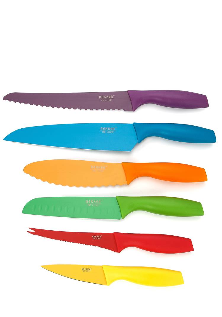 Набор из 6 ножей с цветным покрытием шир.  750, рис. 1