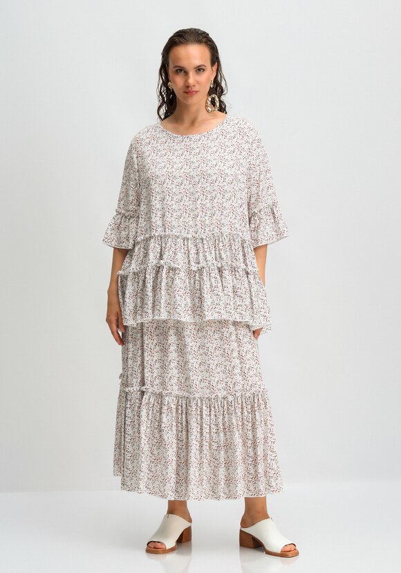 Юбка на резинке и с воланом по низу шир.  580, рис. 26