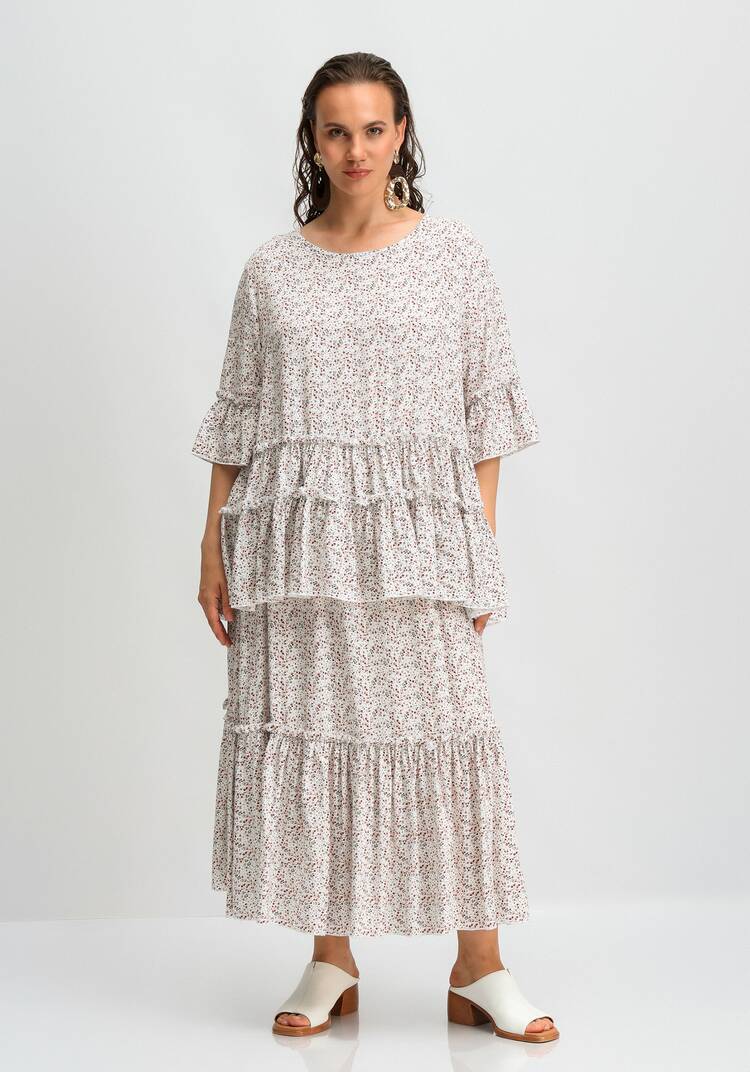 Юбка на резинке и с воланом по низу шир.  750, рис. 26