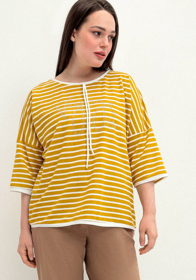 Блуза с декором из страз и рукавом 3/4 шир.  750, рис. 33